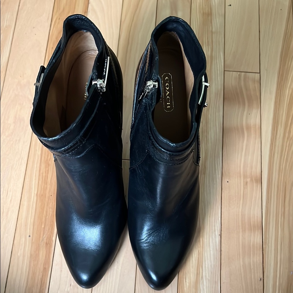 Coach Black Leather Women's Ankle Boots